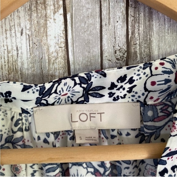 Loft White Sleeveless Floral High Low - Picture 6 of 6